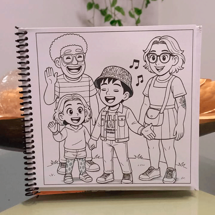 Livro de colorir personalizado Memórias em Cor