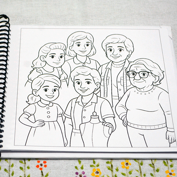 Livro de pintura personalizado Memórias em Cor